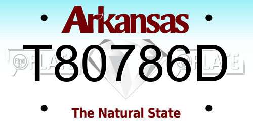 T80786D Arkansas License Plate