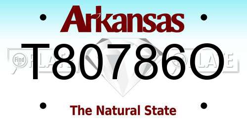 T80786O Arkansas License Plate
