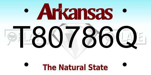 T80786Q Arkansas License Plate