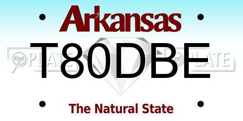 T80DBE Arkansas License Plate