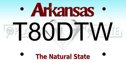 T80DTW Arkansas License Plate
