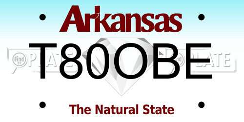 T80OBE Arkansas License Plate