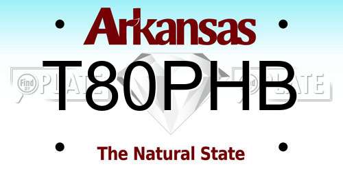 T80PHB Arkansas License Plate