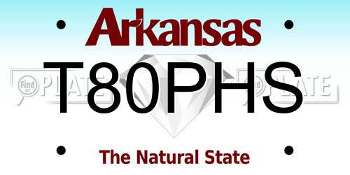 T80PHS Arkansas License Plate