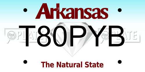 T80PYB Arkansas License Plate