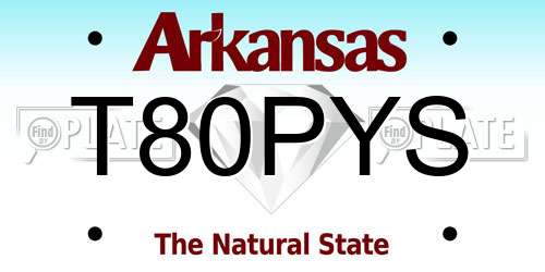 T80PYS Arkansas License Plate
