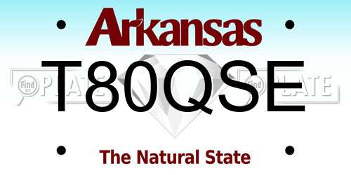 T80QSE Arkansas License Plate