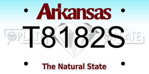 T8182S Arkansas License Plate