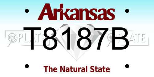 T8187B Arkansas License Plate