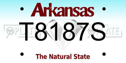 T8187S Arkansas License Plate
