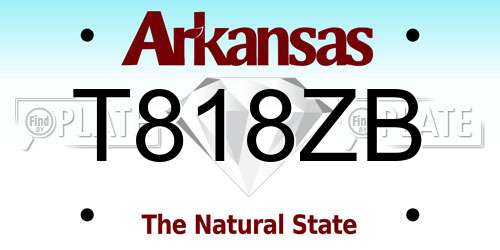 T818ZB Arkansas License Plate