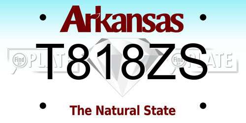 T818ZS Arkansas License Plate