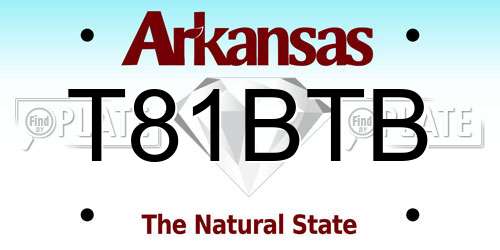 T81BTB Arkansas License Plate