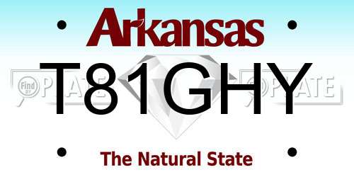 T81GHY Arkansas License Plate