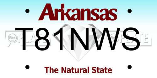 T81NWS Arkansas License Plate