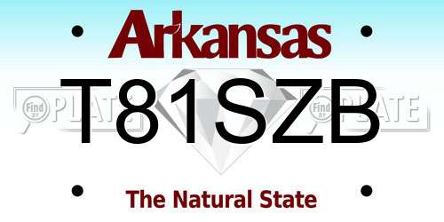 T81SZB Arkansas License Plate