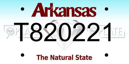 T820221 Arkansas License Plate