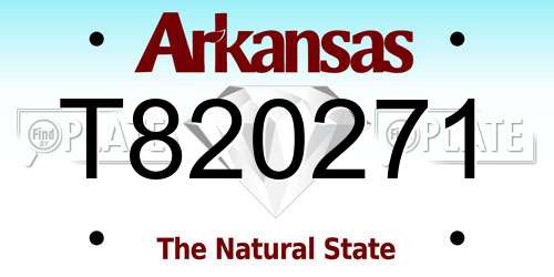 T820271 Arkansas License Plate