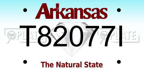 T82077I Arkansas License Plate