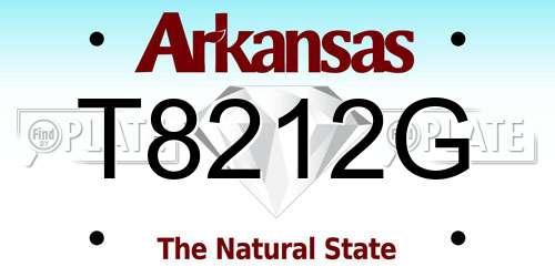 T8212G Arkansas License Plate