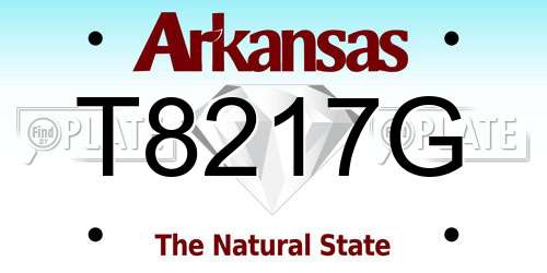 T8217G Arkansas License Plate