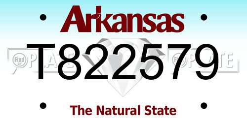 T822579 Arkansas License Plate