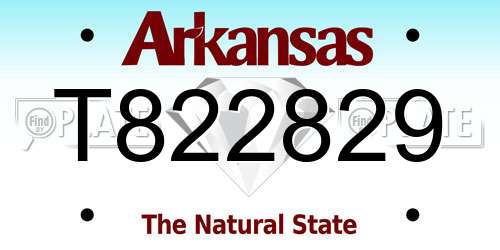 T822829 Arkansas License Plate