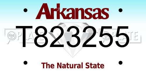 T823255 Arkansas License Plate