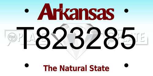 T823285 Arkansas License Plate