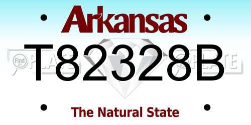 T82328B Arkansas License Plate