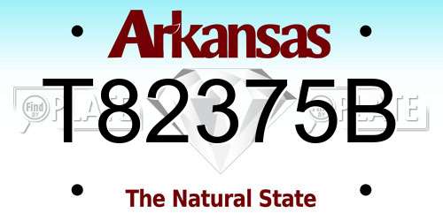 T82375B Arkansas License Plate