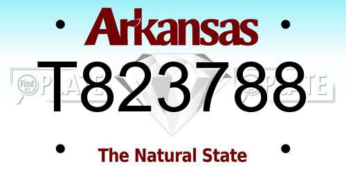 T823788 Arkansas License Plate