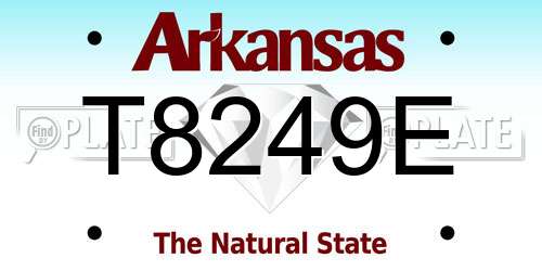 T8249E Arkansas License Plate