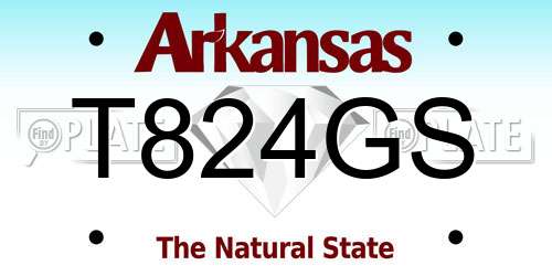 T824GS Arkansas License Plate
