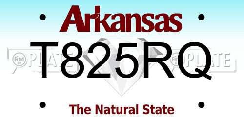 T825RQ Arkansas License Plate