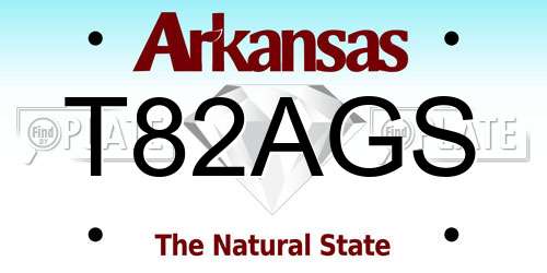 T82AGS Arkansas License Plate