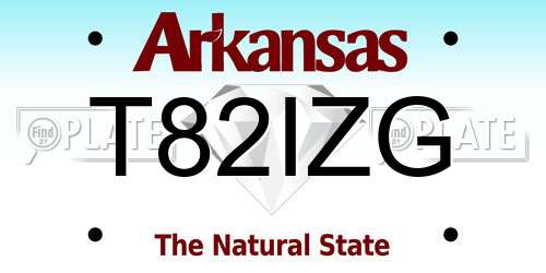 T82IZG Arkansas License Plate