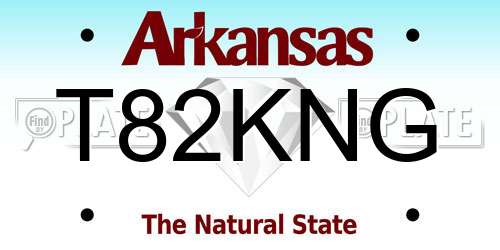 T82KNG Arkansas License Plate
