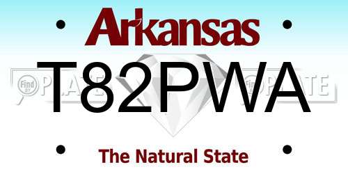 T82PWA Arkansas License Plate
