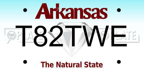 T82TWE Arkansas License Plate