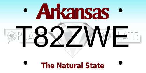 T82ZWE Arkansas License Plate