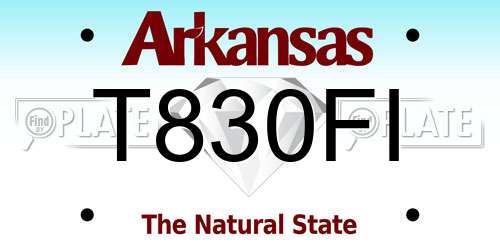 T830FI Arkansas License Plate