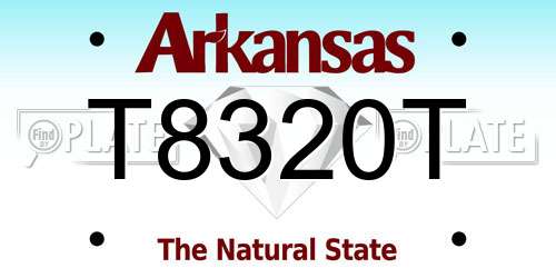 T8320T Arkansas License Plate