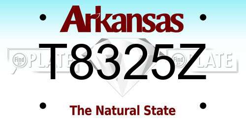 T8325Z Arkansas License Plate