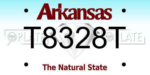 T8328T Arkansas License Plate