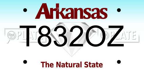 T832OZ Arkansas License Plate