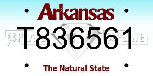 T836561 Arkansas License Plate