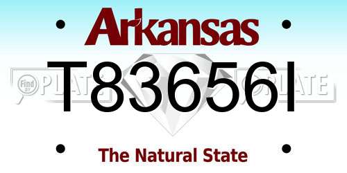 T83656I Arkansas License Plate