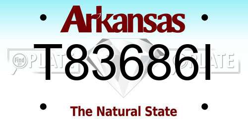 T83686I Arkansas License Plate