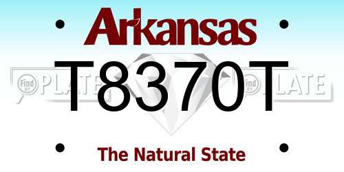 T8370T Arkansas License Plate